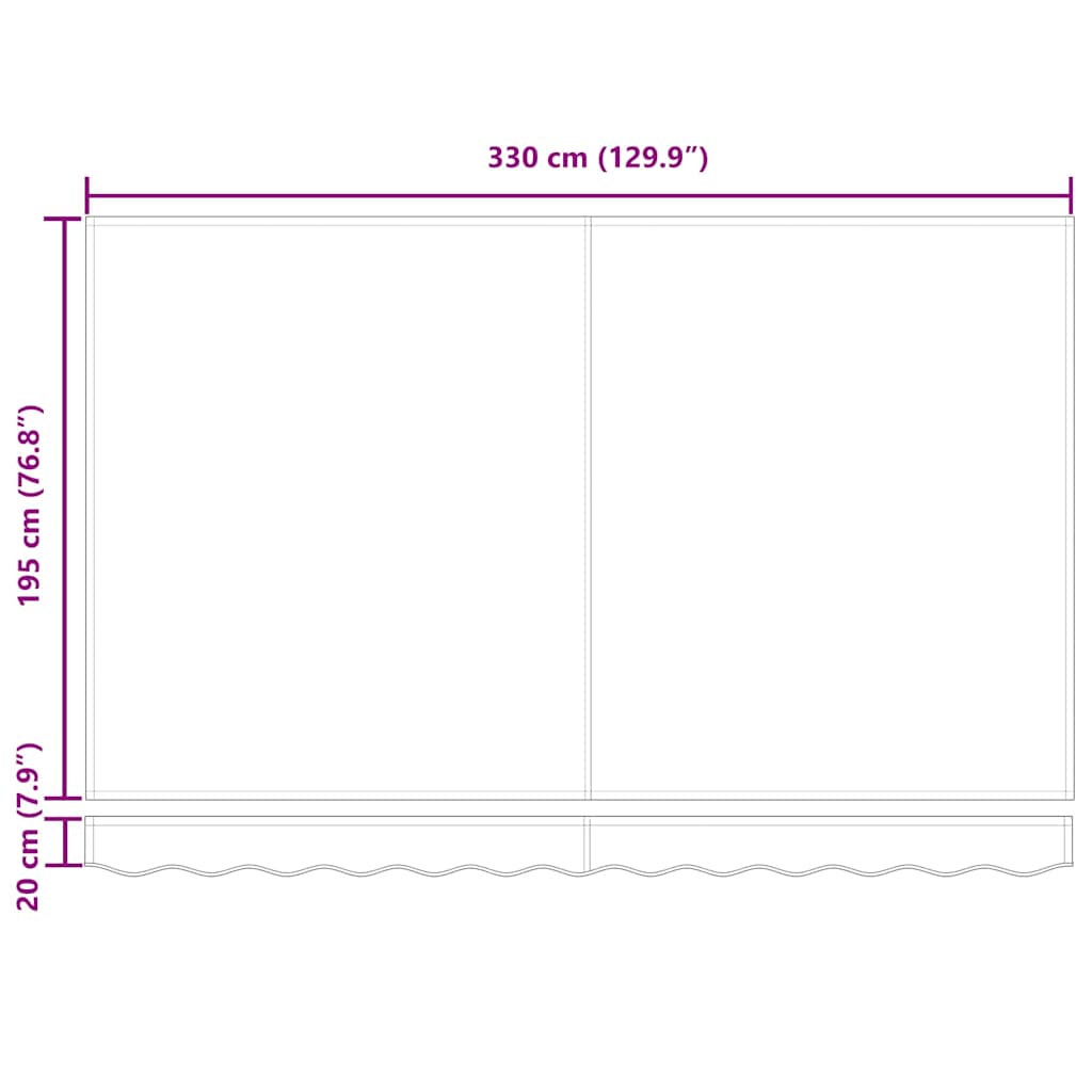 Skrovita tenda Smeđa 350 x 200 cm tkanina