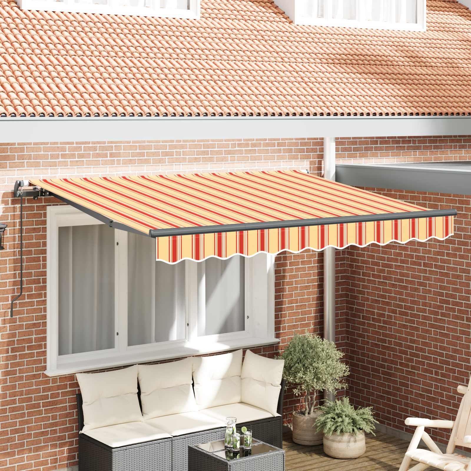 Skrovita tenda Žuta 350 x 200 cm tkanina