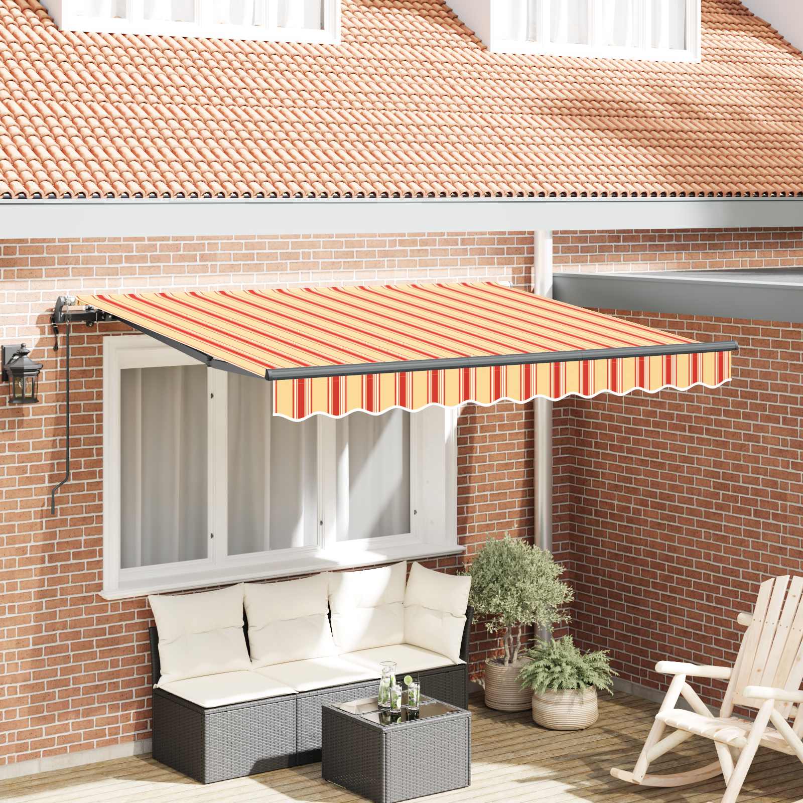 Skrovita tenda Žuta 350 x 200 cm tkanina