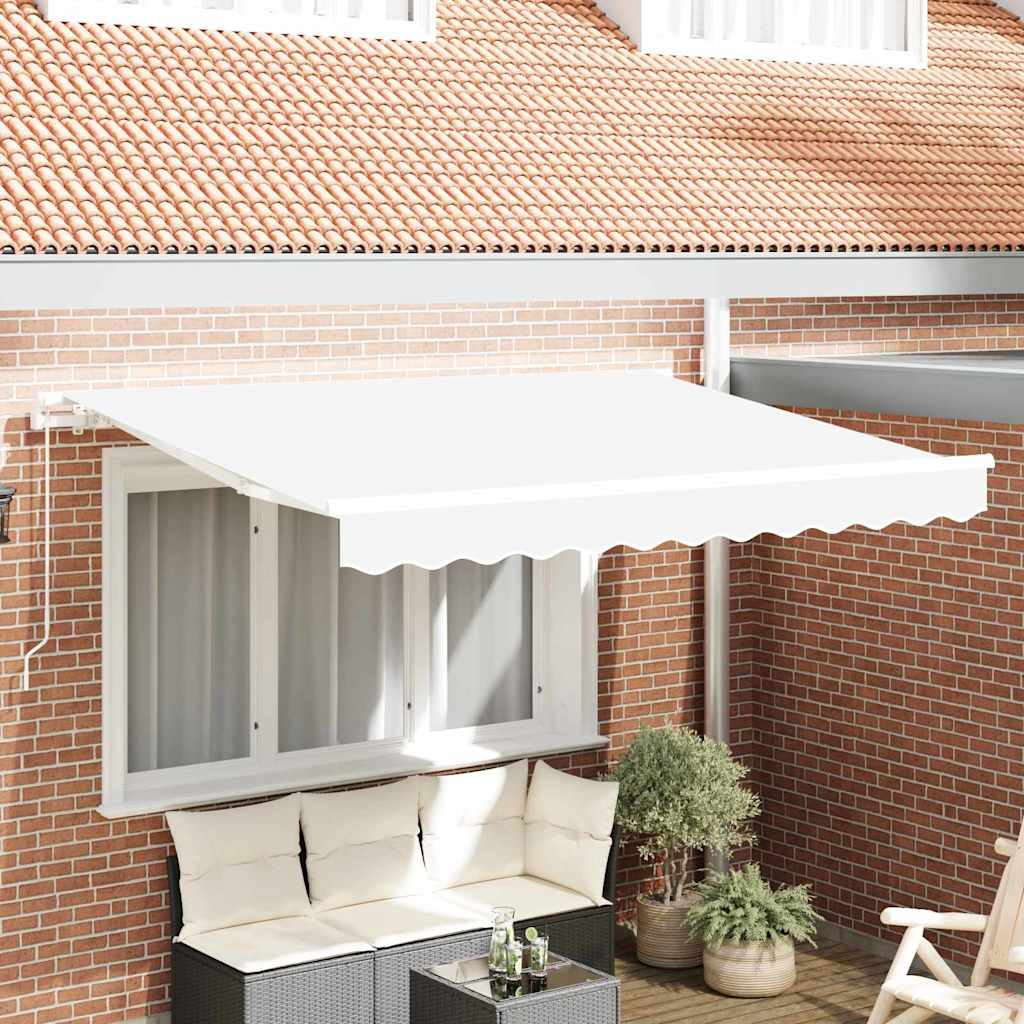 Skrovita tenda Bijelo 350 x 200 cm tkanina