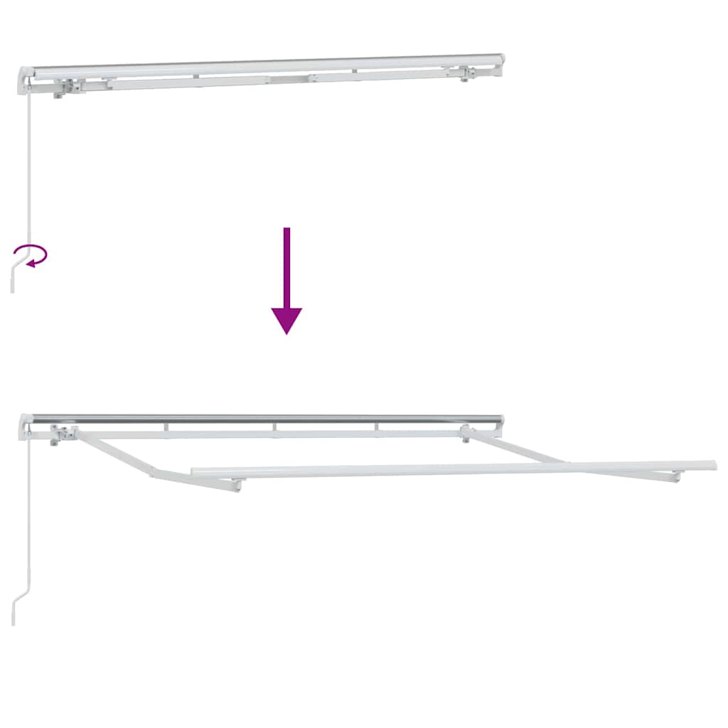 Skrovita tenda Svijetlo siva 350 x 200 cm tkanina