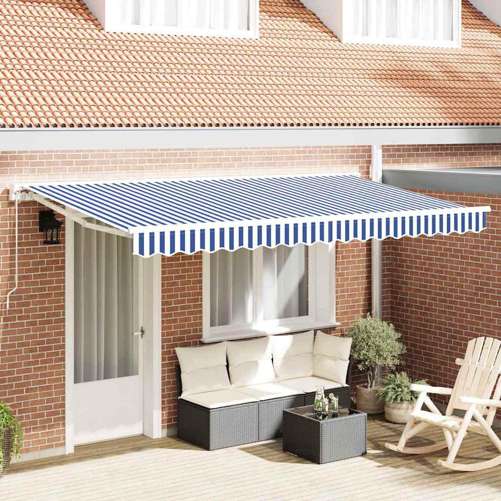Okvir tende Plava i bijela 400 x 200 cm Poliester s PU premazom
