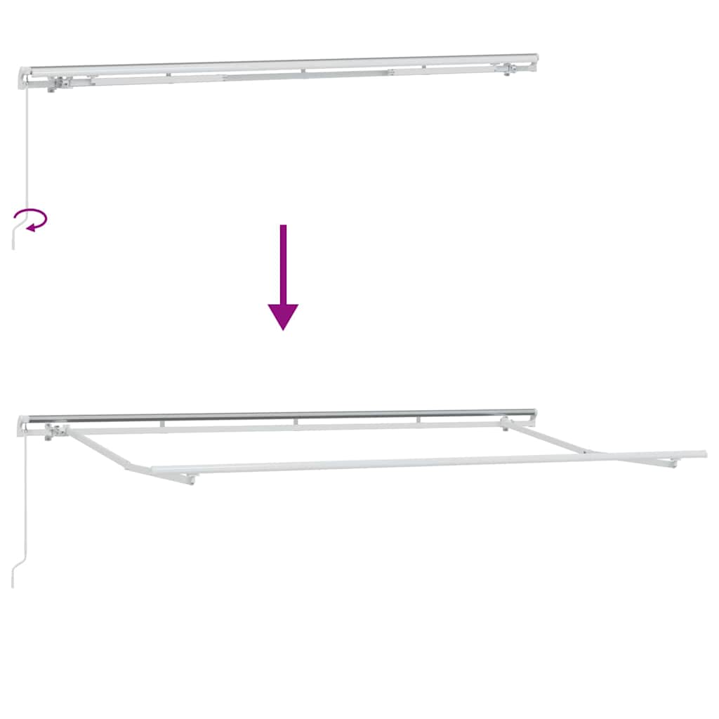 Skrovita tenda Krema 400 x 200 cm Poliester i aluminij