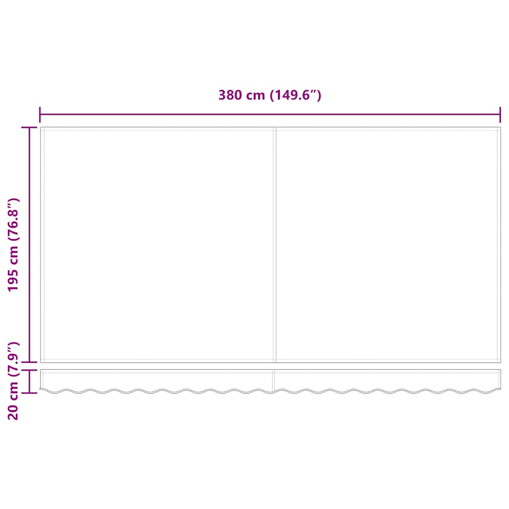 Skrovita tenda Žuta 400 x 200 cm tkanina