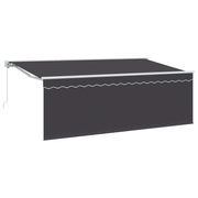 Skrovita tenda Antracit 400 x 200 cm Poliester i aluminij