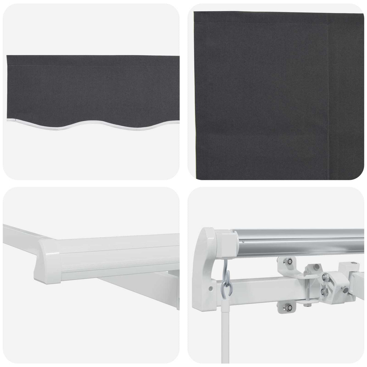 Povlačivi tende Antracit 400 x 200 cm Poliester i aluminij