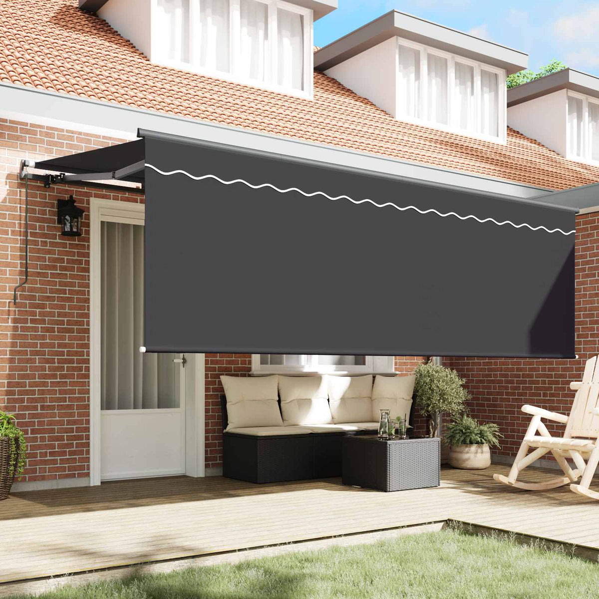 Povlačivi tende Antracit 400 x 200 cm Poliester i aluminij