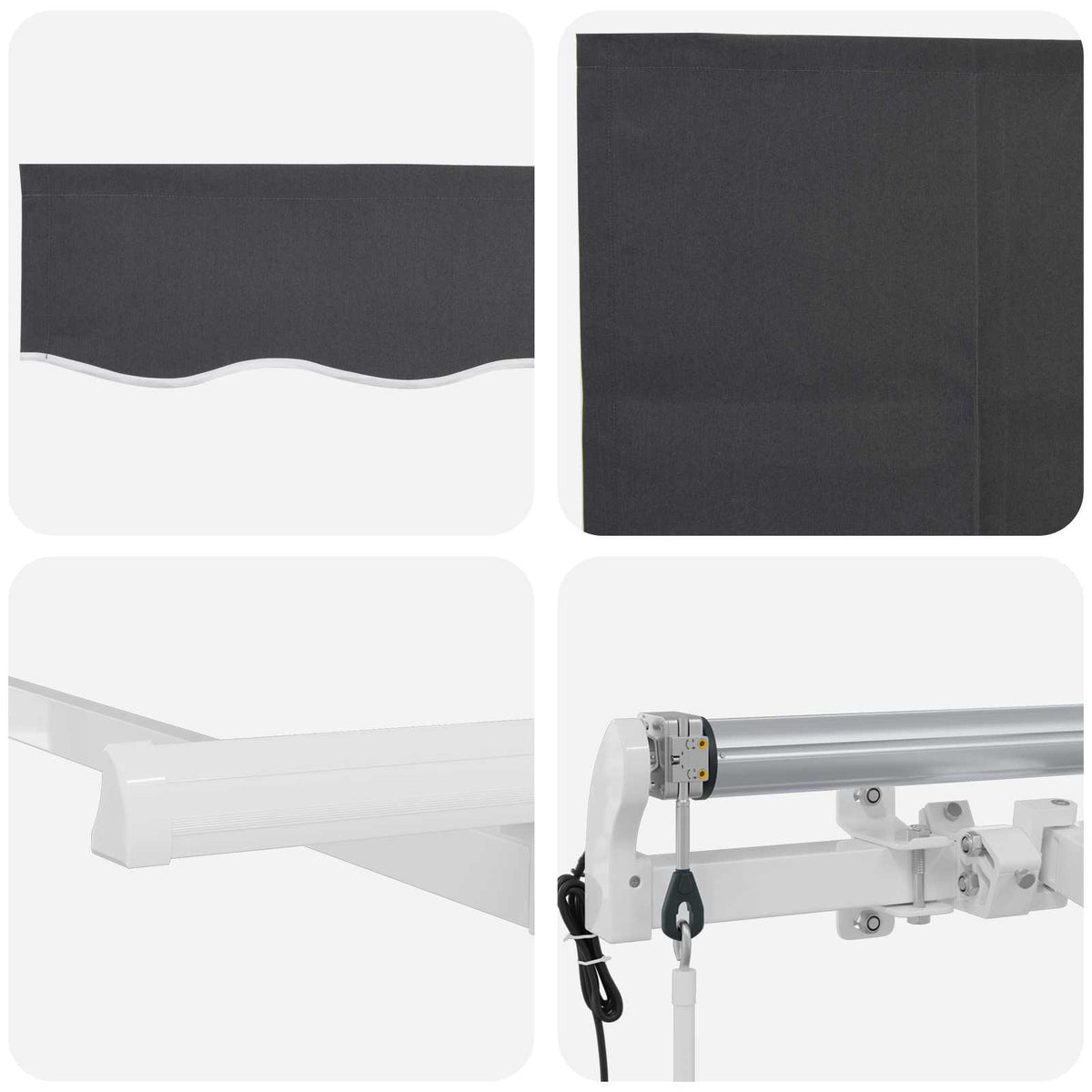 Povlačivi tende Antracit 400 x 200 cm Poliester i aluminij