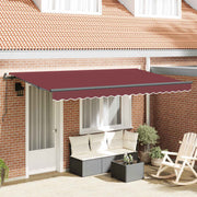 Skrovita tenda Tamno crvena 400 x 200 cm tkanina