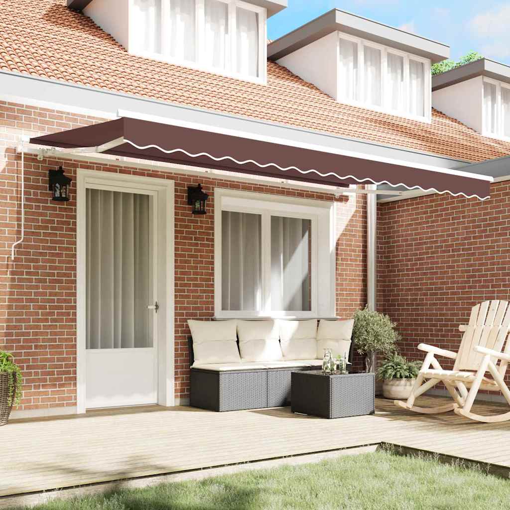 Skrovita tenda Smeđa 400 x 200 cm tkanina
