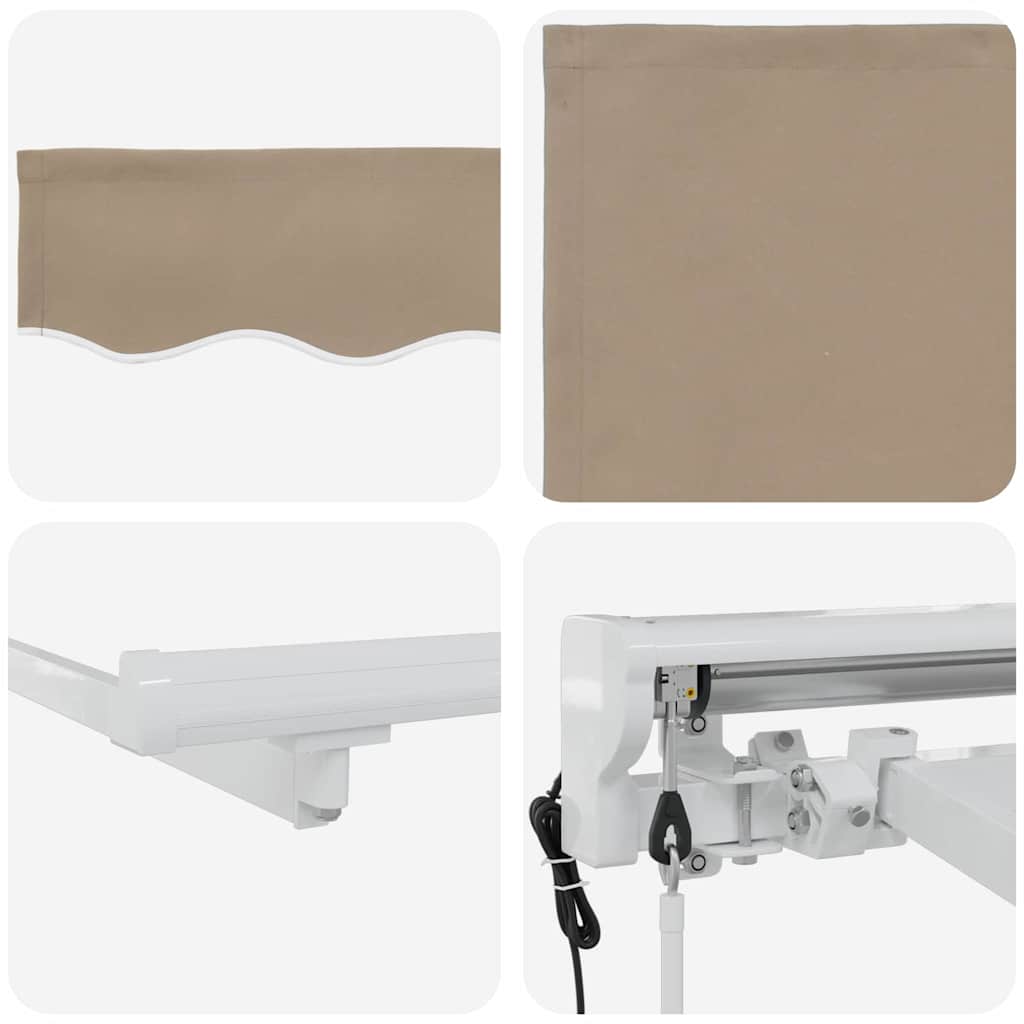 Okvir tende Bež 400 x 200 cm Poliester s PU premazom