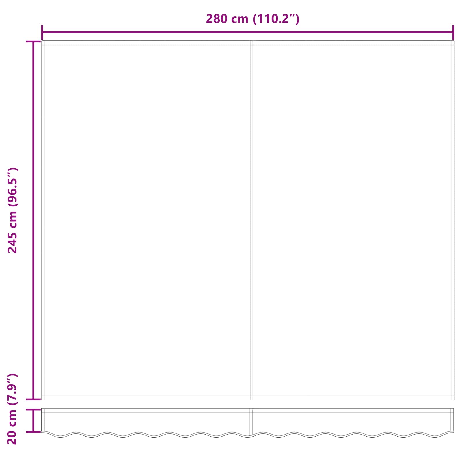 Okvir tende Antracit 300 x 250 cm Poliester s PU premazom