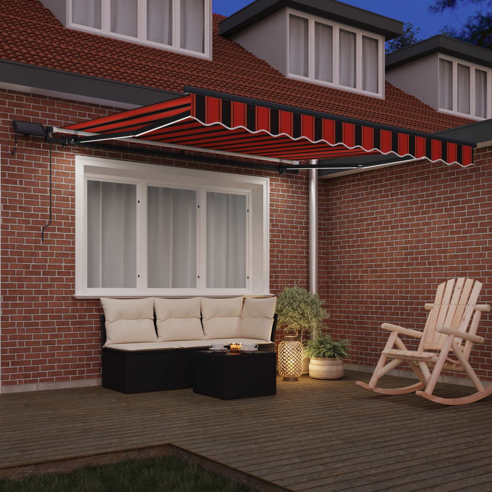 Skrovita tenda narančasta i smeđa 300 x 250 cm tkanina