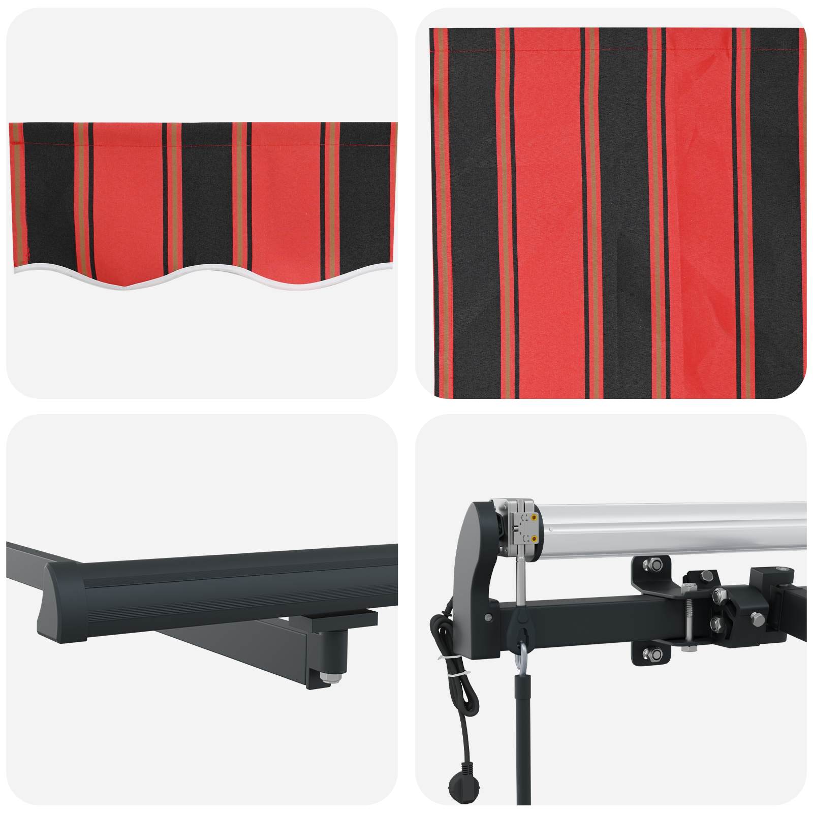 Skrovita tenda narančasta i smeđa 300 x 250 cm