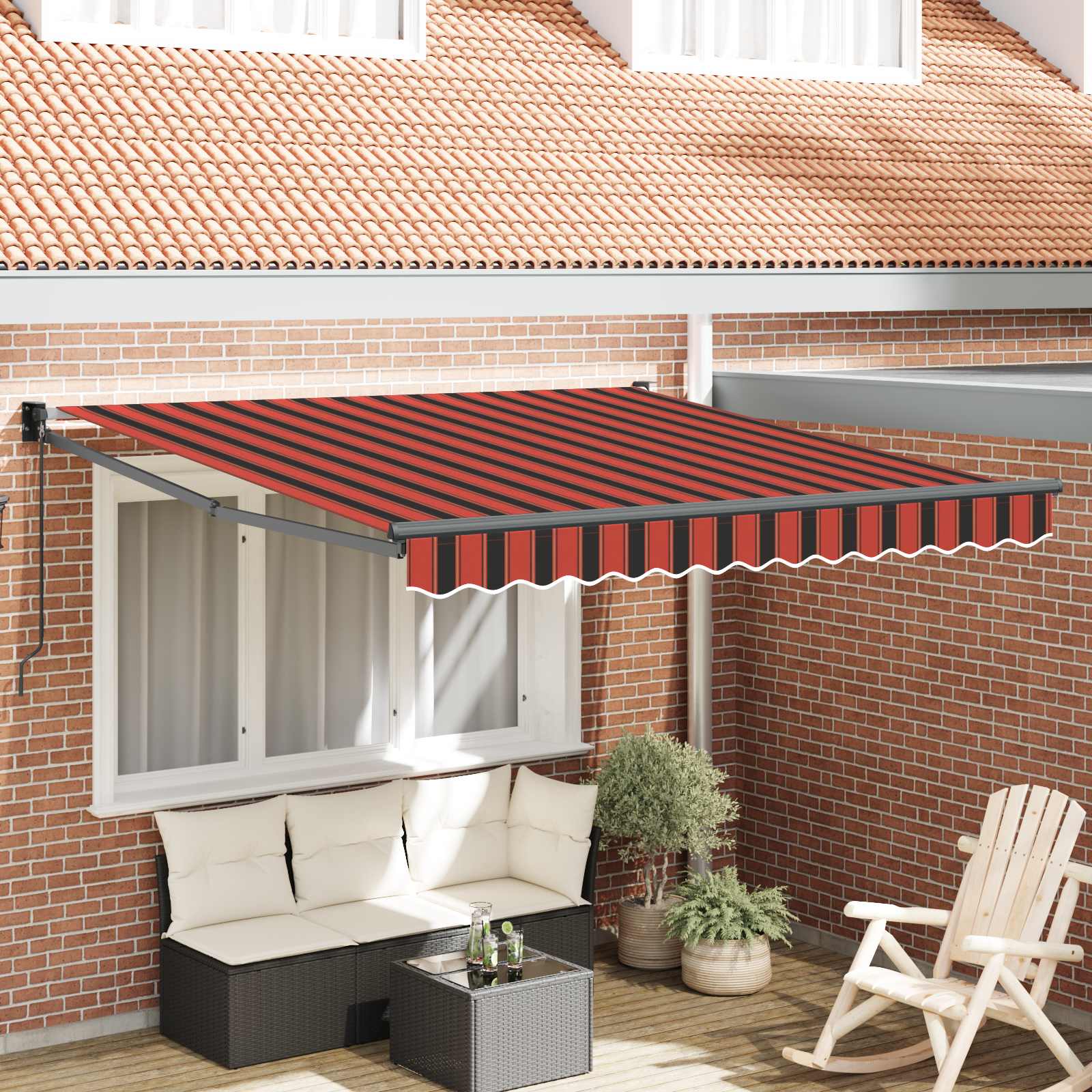 Skrovita tenda Narančasta i smeđa 300 x 250 cm