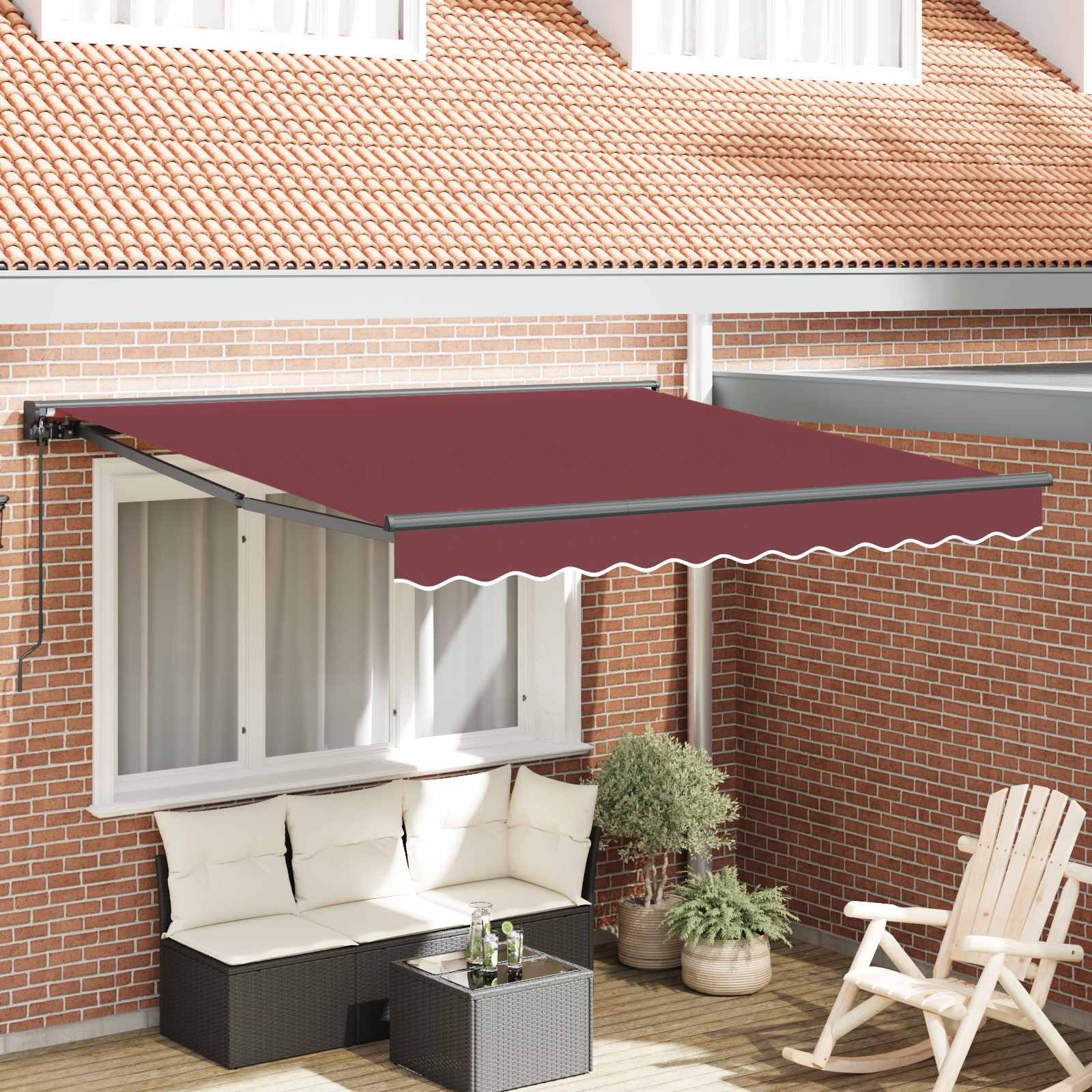 Okvir tende Tamno crvena 300 x 250 cm Poliester s PU premazom