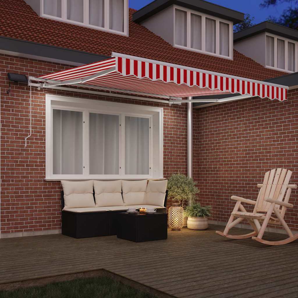 Povlačivi tende Crvena i bijela 300 x 250 cm Tkanina i Aluminij