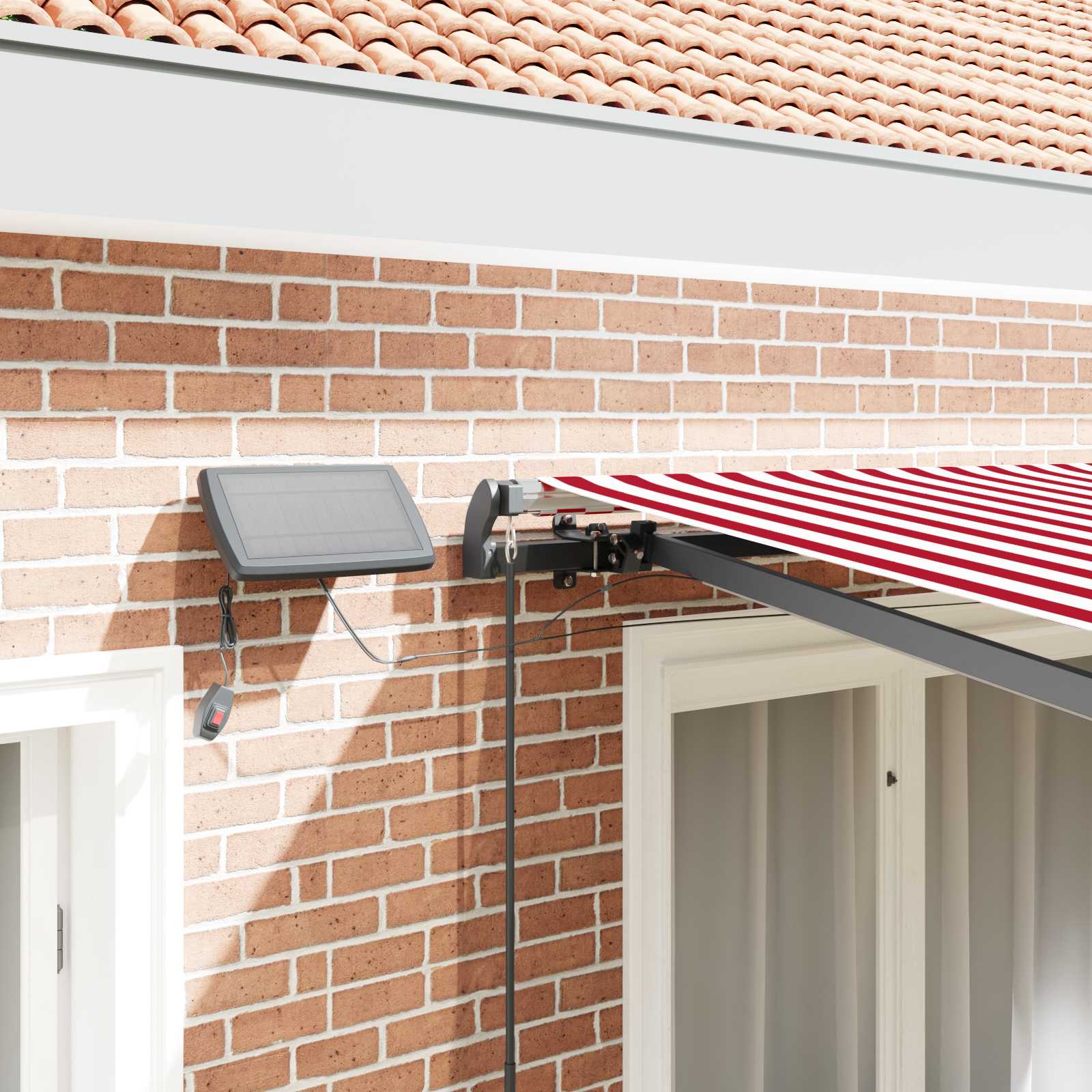 Povlačivi tende Crvena i bijela 300 x 250 cm Tkanina i Aluminij