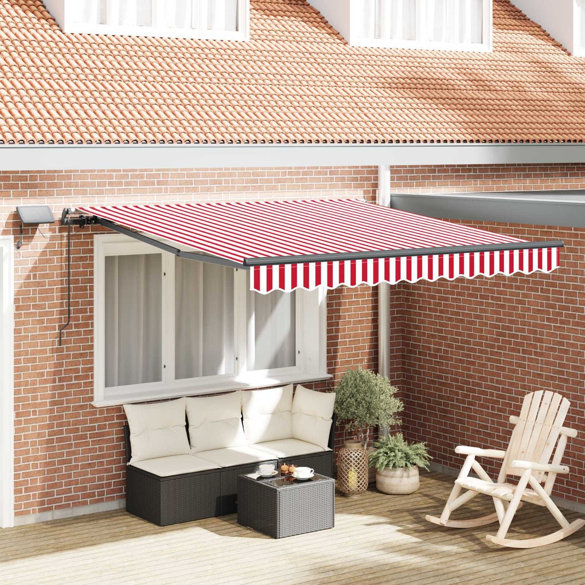 Tenda na ručno uvlačenje s LED 450 x 350 cm