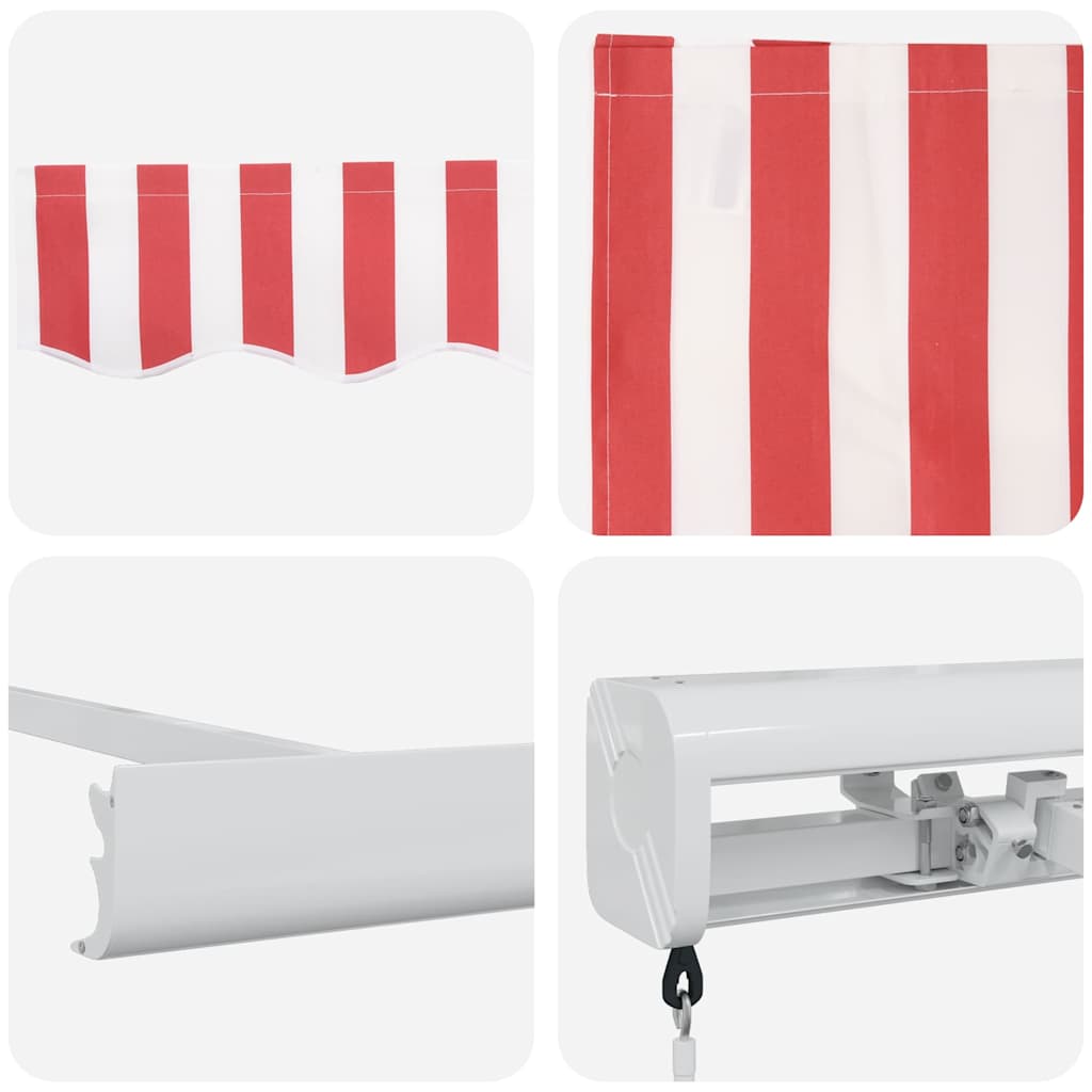 Povlačivi tende Crvena i bijela 300 x 250 cm Platno i Aluminij