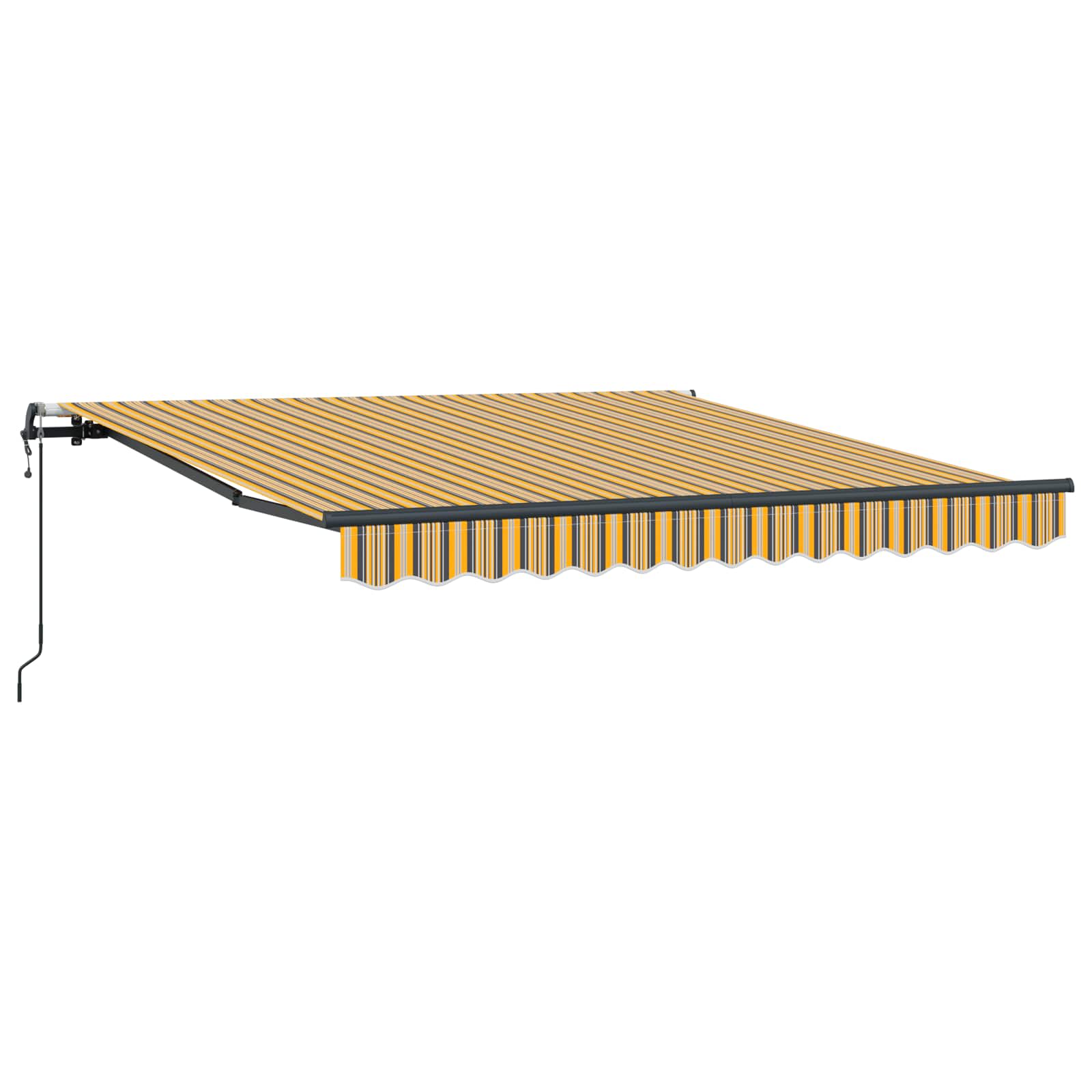 Skrovita tenda Šareni 300 x 250 cm Tkanina i Aluminij