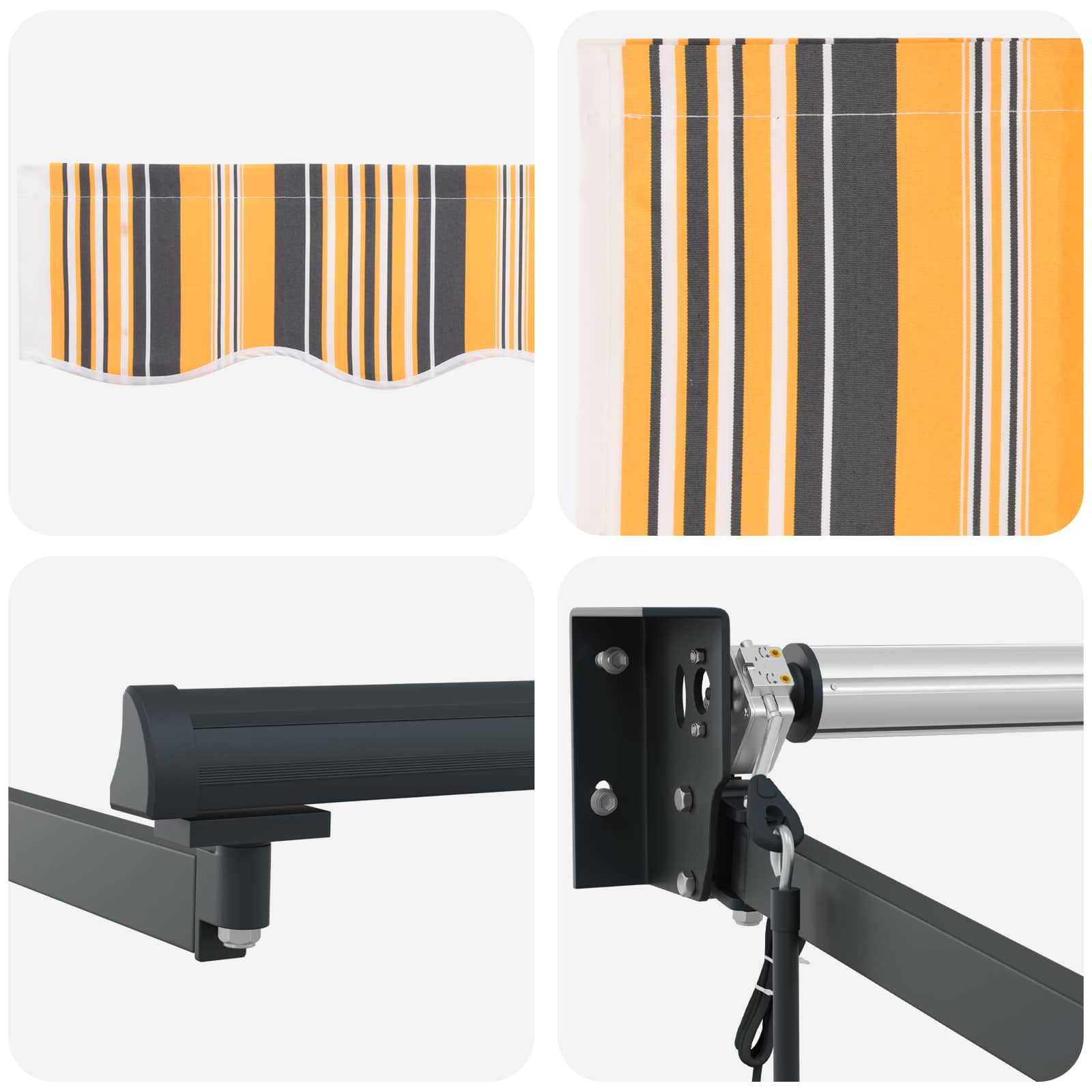 Skrovita tenda Šareni 300 x 250 cm Poliester i aluminij