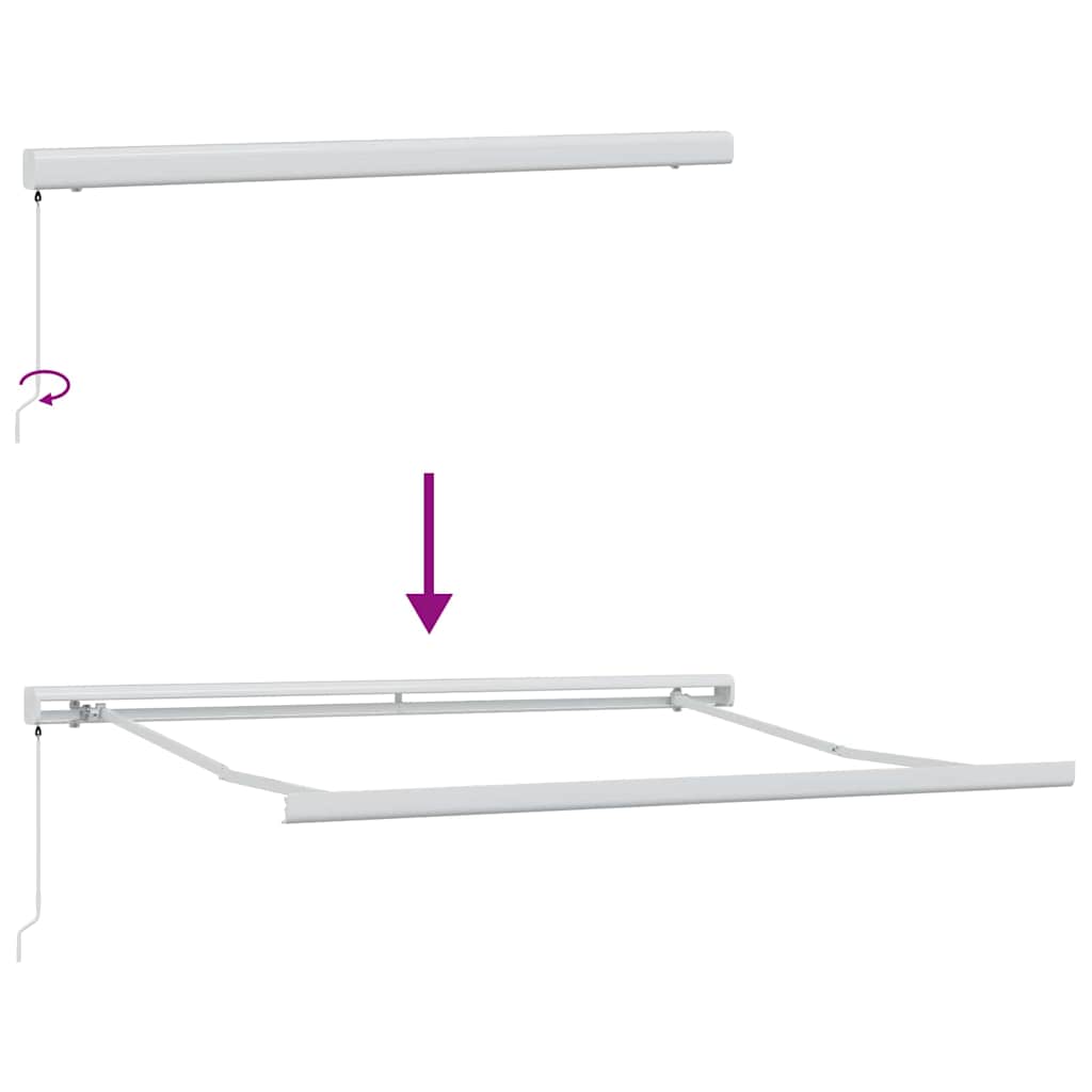 Skrovita tenda Šareni 300 x 250 cm Tkanina i Metal