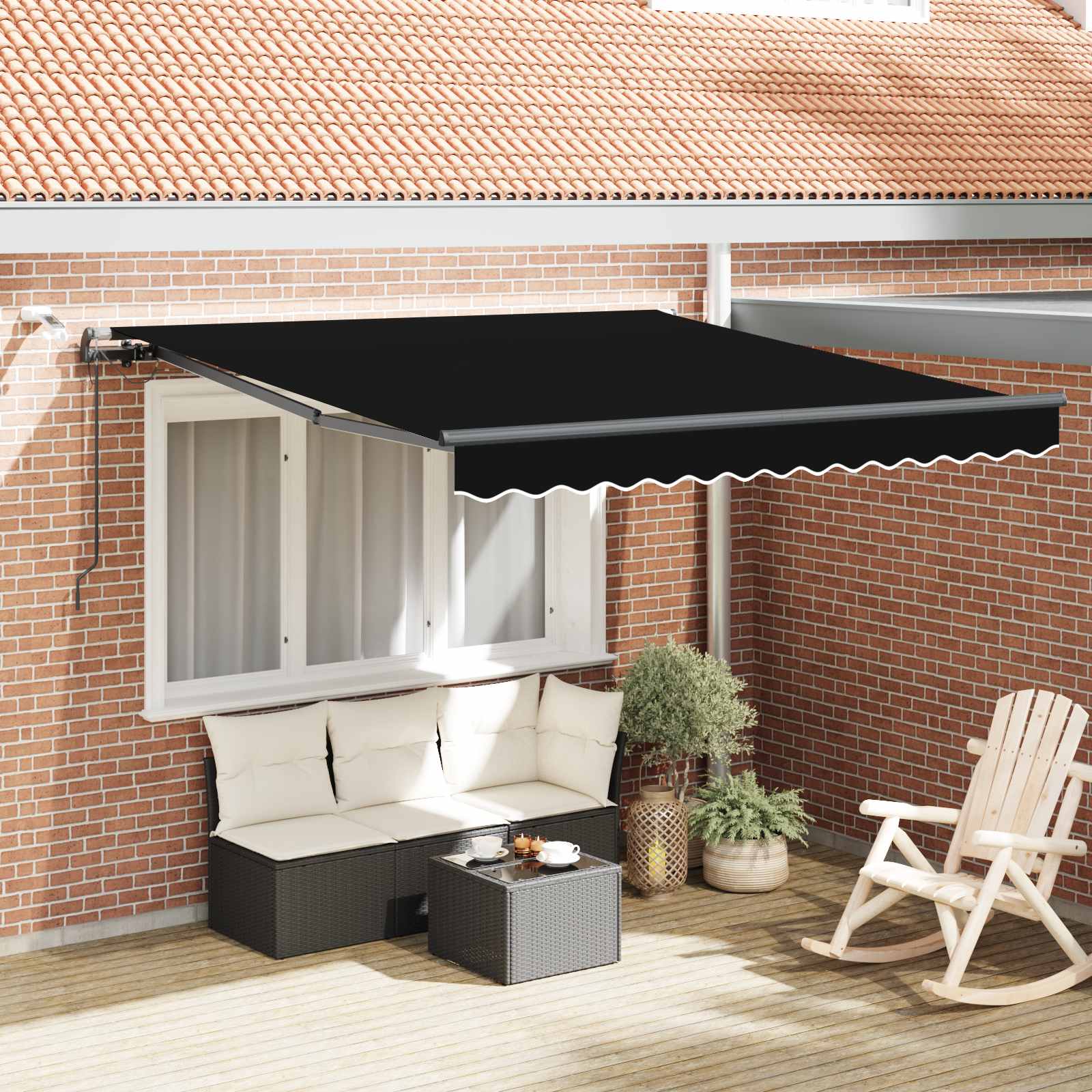 Tkanina za tende s Crna 300 x 250 cm Poliester