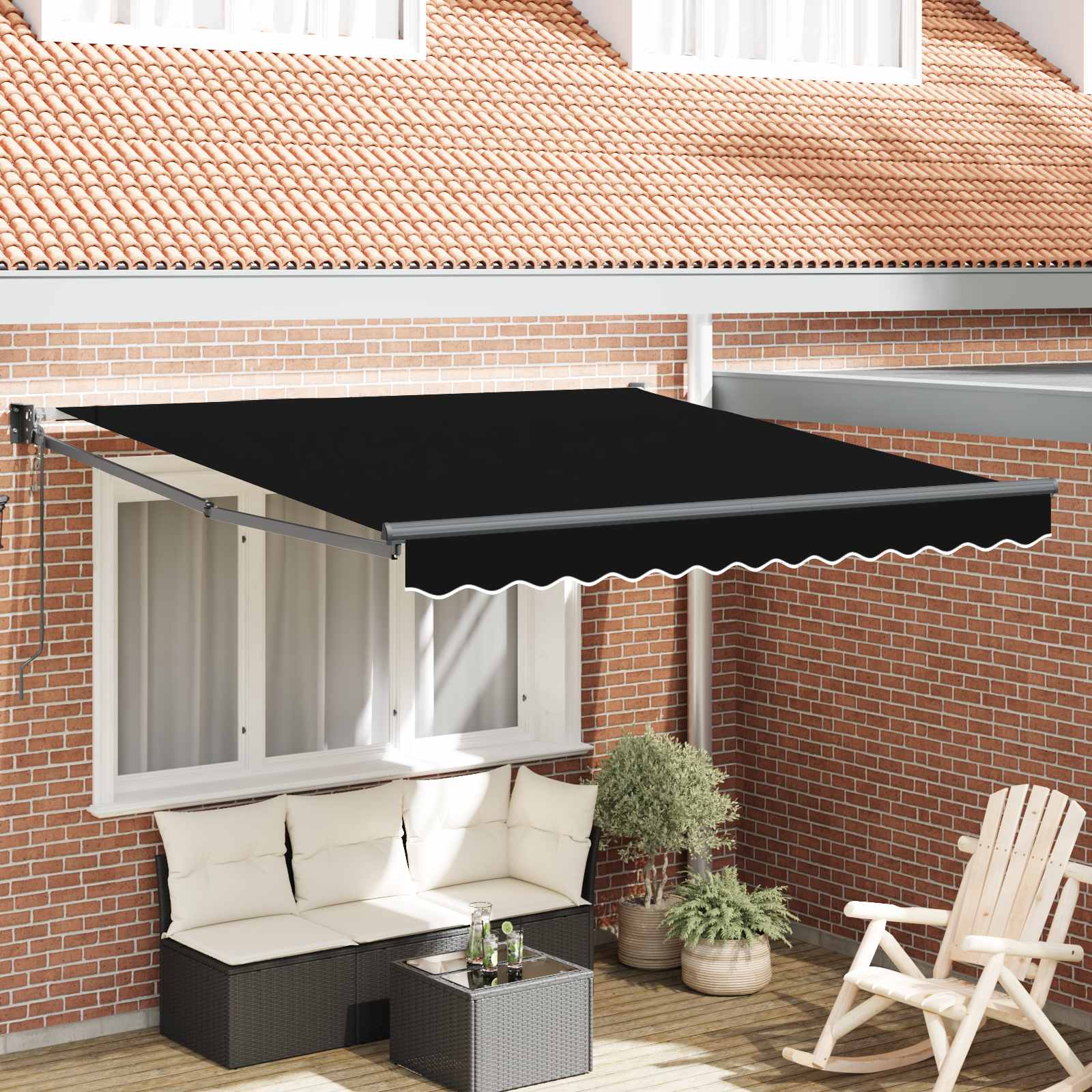Nadstrešnica Crna 300 x 250 x 165 cm Poliester