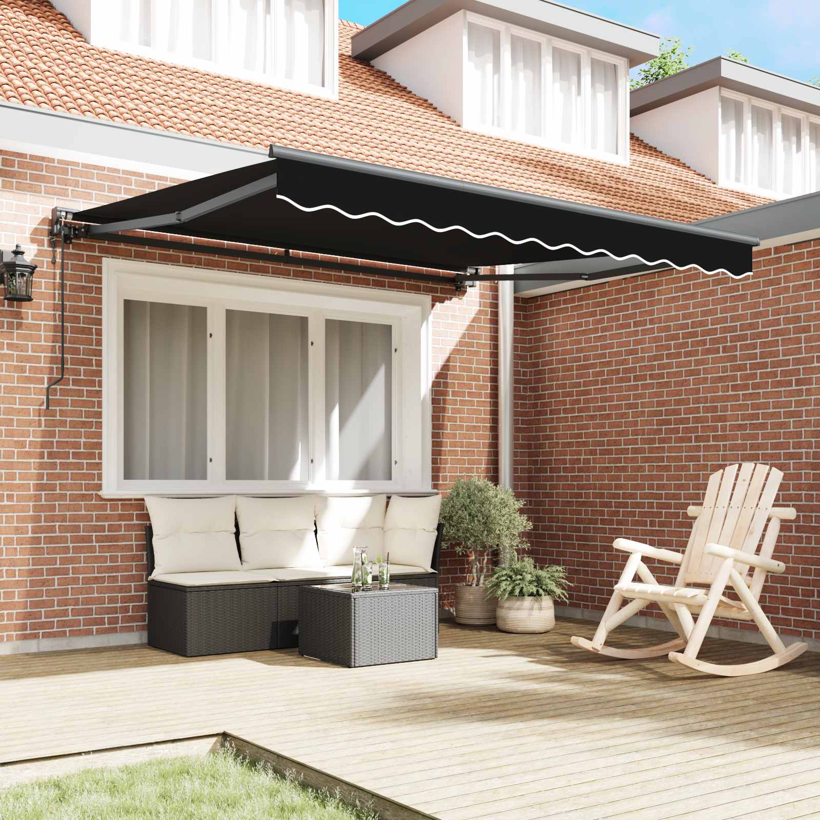 Okvir tende Crna 300 x 250 cm Poliester s PU premazom