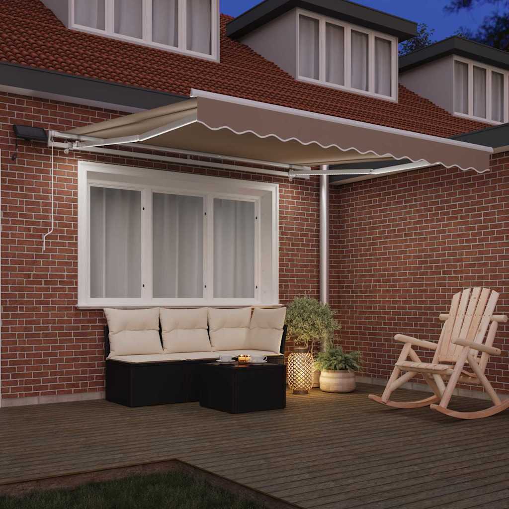 Skrovita tenda Bež 300 x 250 cm Tkanina i čelik