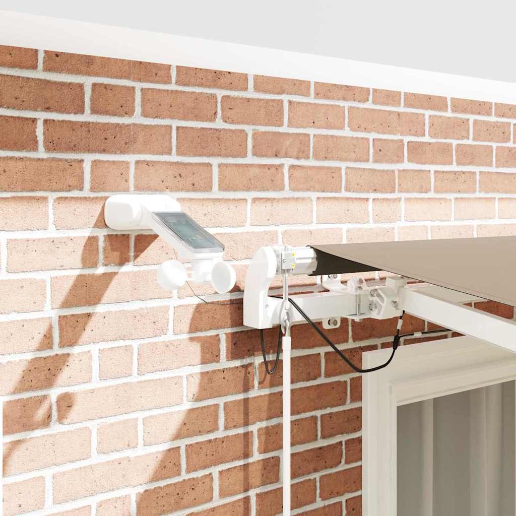 Skrovita tenda S LED lampica Bež 300 x 250 cm Poliester i metal