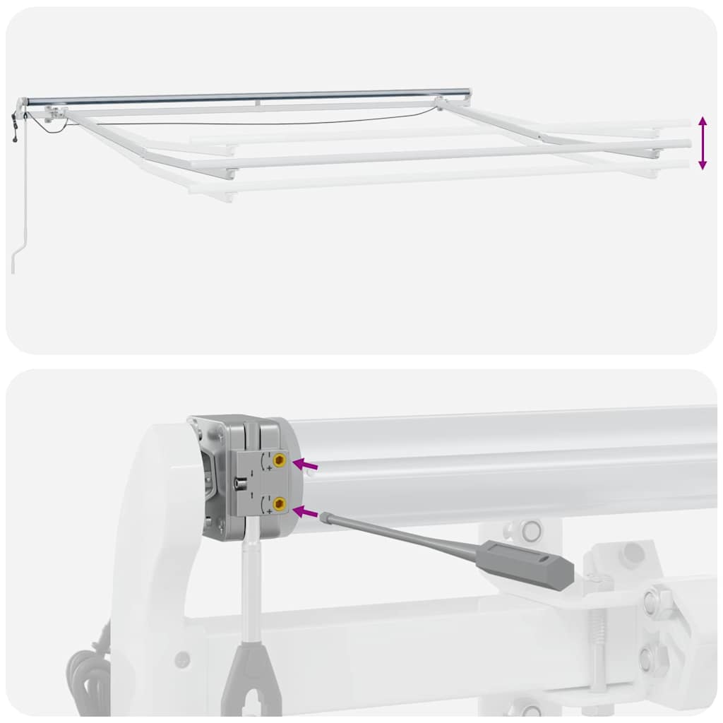 Skrovita tenda S LED lampica Bež 300 x 250 cm Poliester i metal