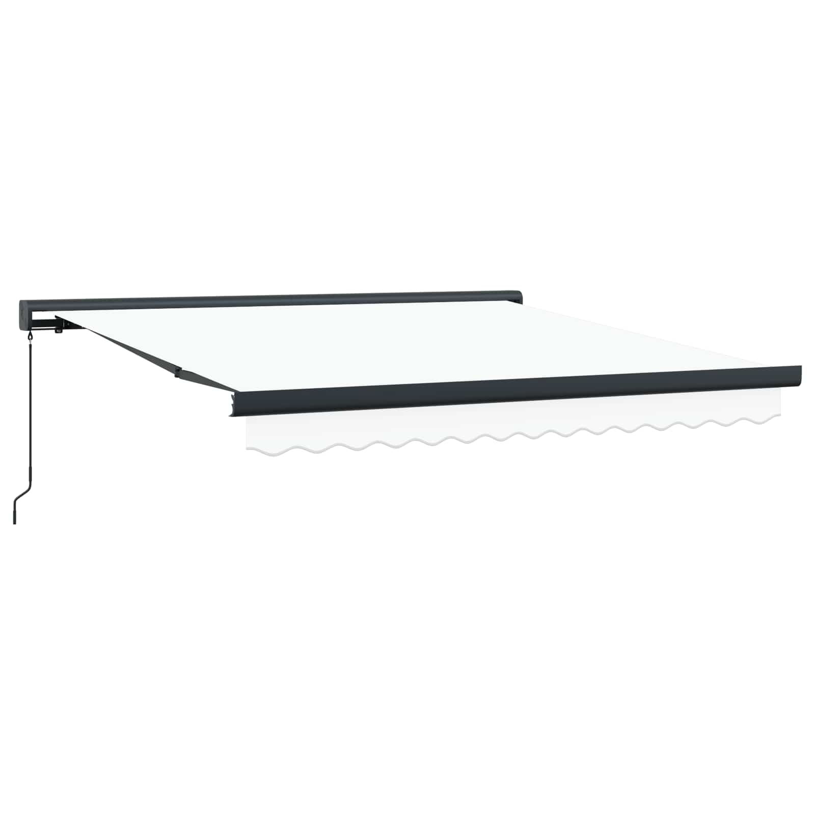 Skrovita tenda Bijelo 300 x 250 cm Tkanina i Metal