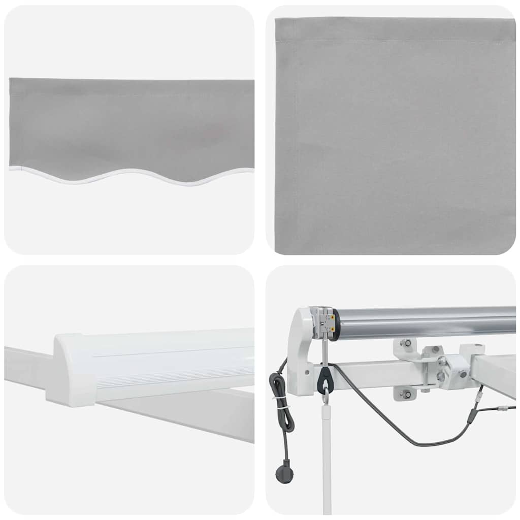 Skrovita tenda Svijetlo siva 300 x 250 cm Poliester i metal