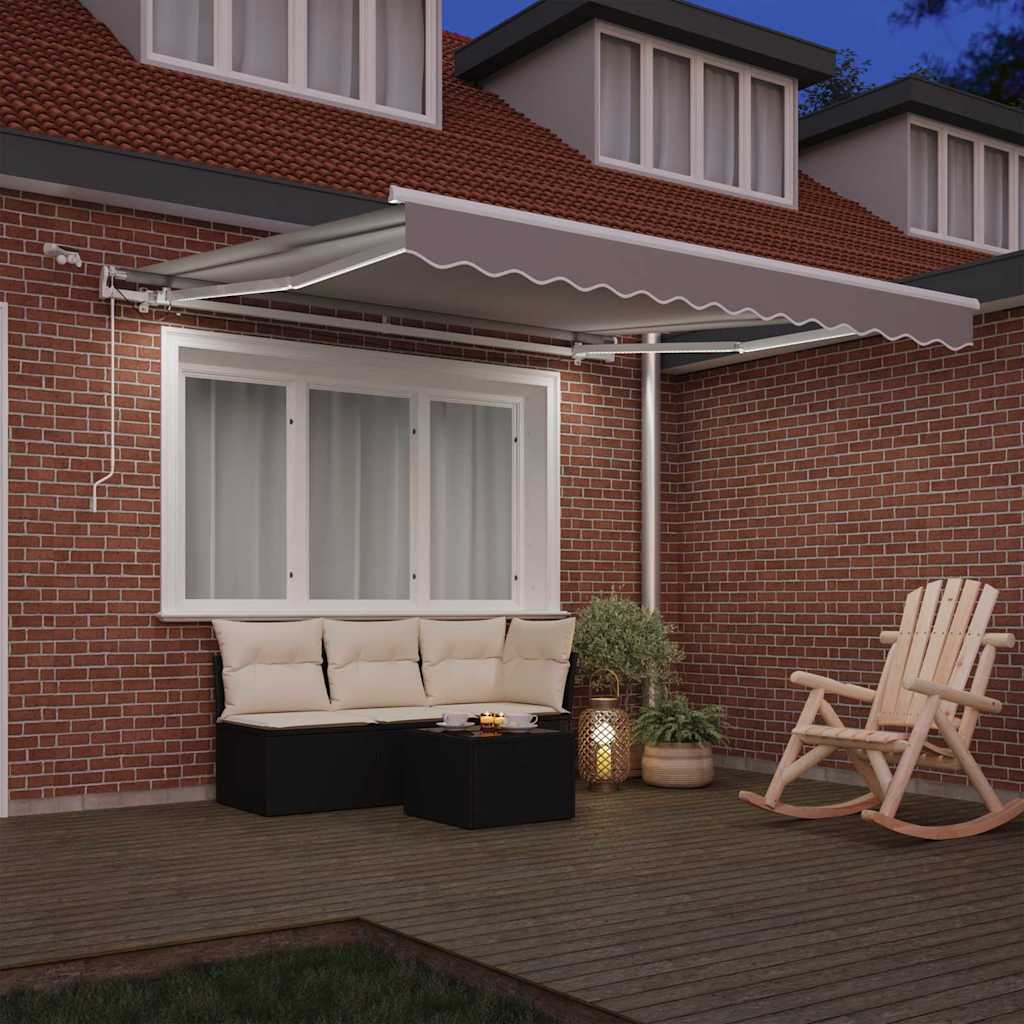 Skrovita tenda Svijetlo siva 300 x 250 cm Poliester i metal