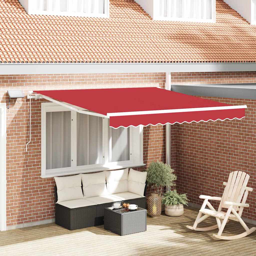 Skrovita tenda Crvena 300 x 250 cm Tkanina i čelik