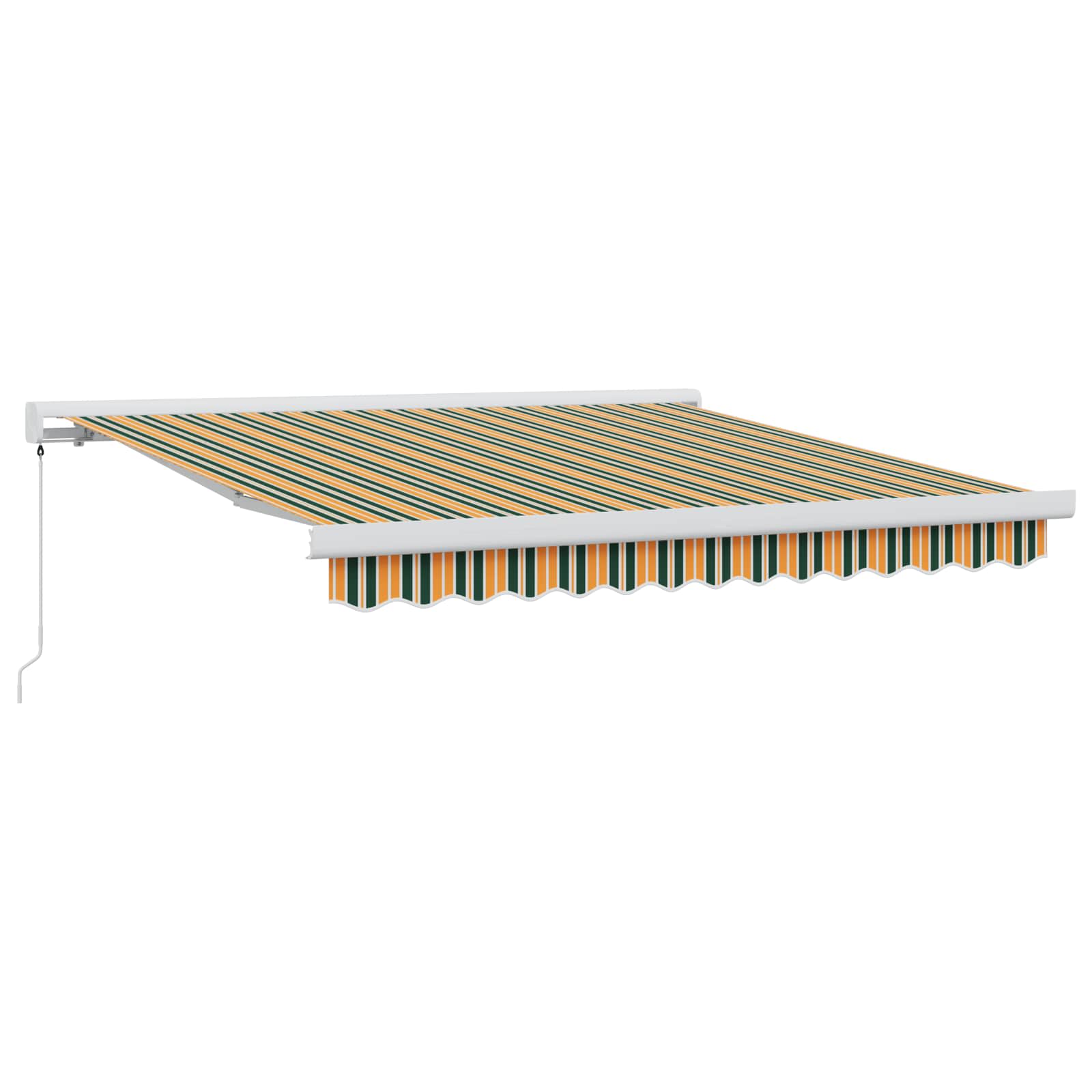 Skrovita tenda Zelena i žuta 300 x 250 cm Tkanina i Metal