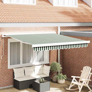Skrovita tenda Zelena i bijela 300 x 250 cm Tkanina i Metal