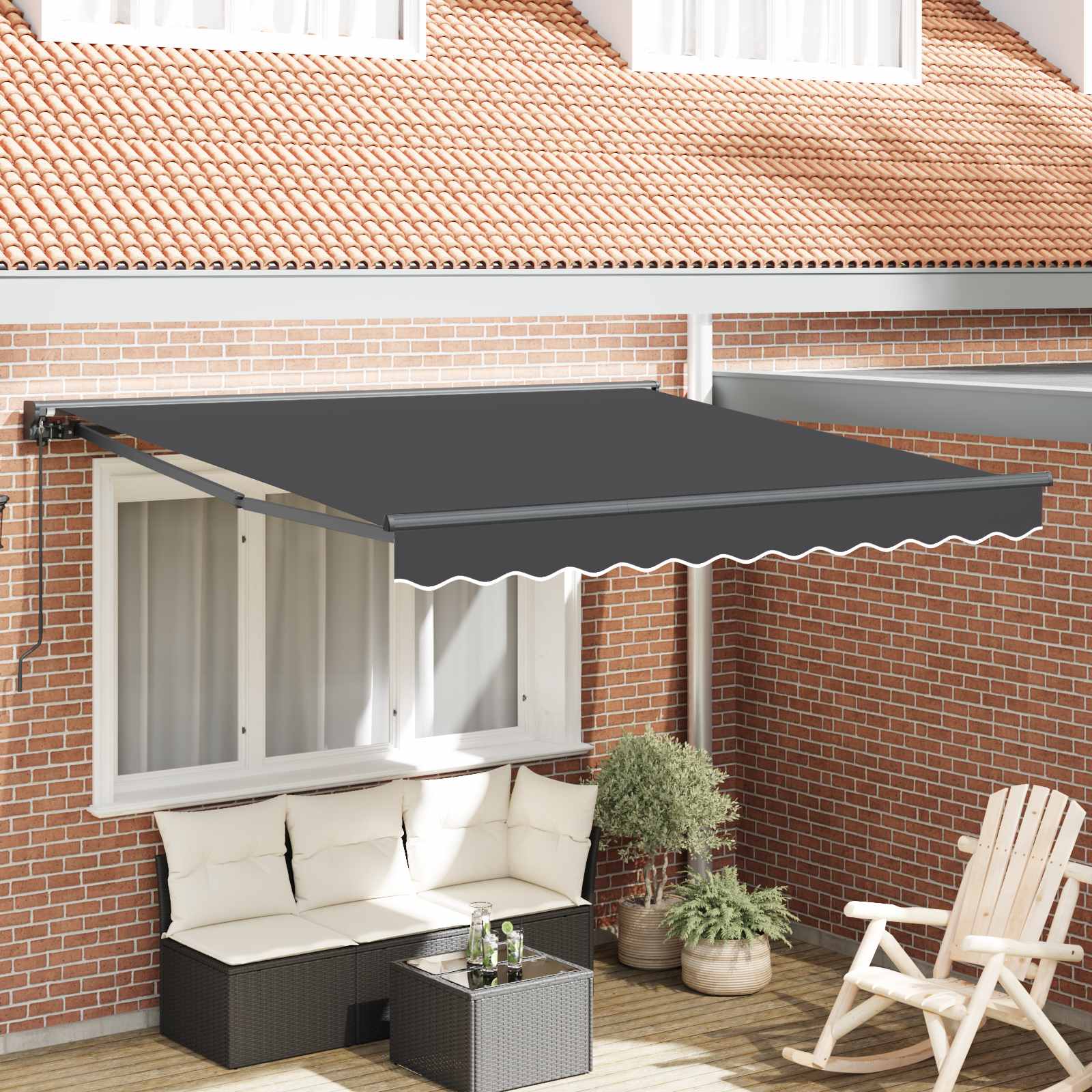 Okvir tende Antracit 350 x 250 cm Poliester s PU premazom