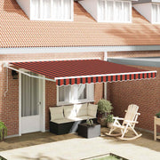 Skrovita tenda Crvena i Crna 350 x 250 cm Tkanina i čelik