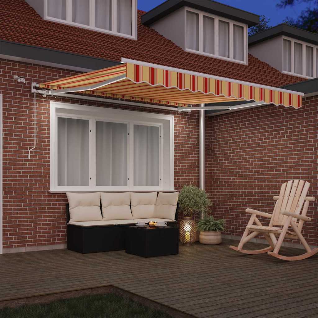 Skrovita tenda Žuta i narančasta 350 x 250 cm Poliester i metal