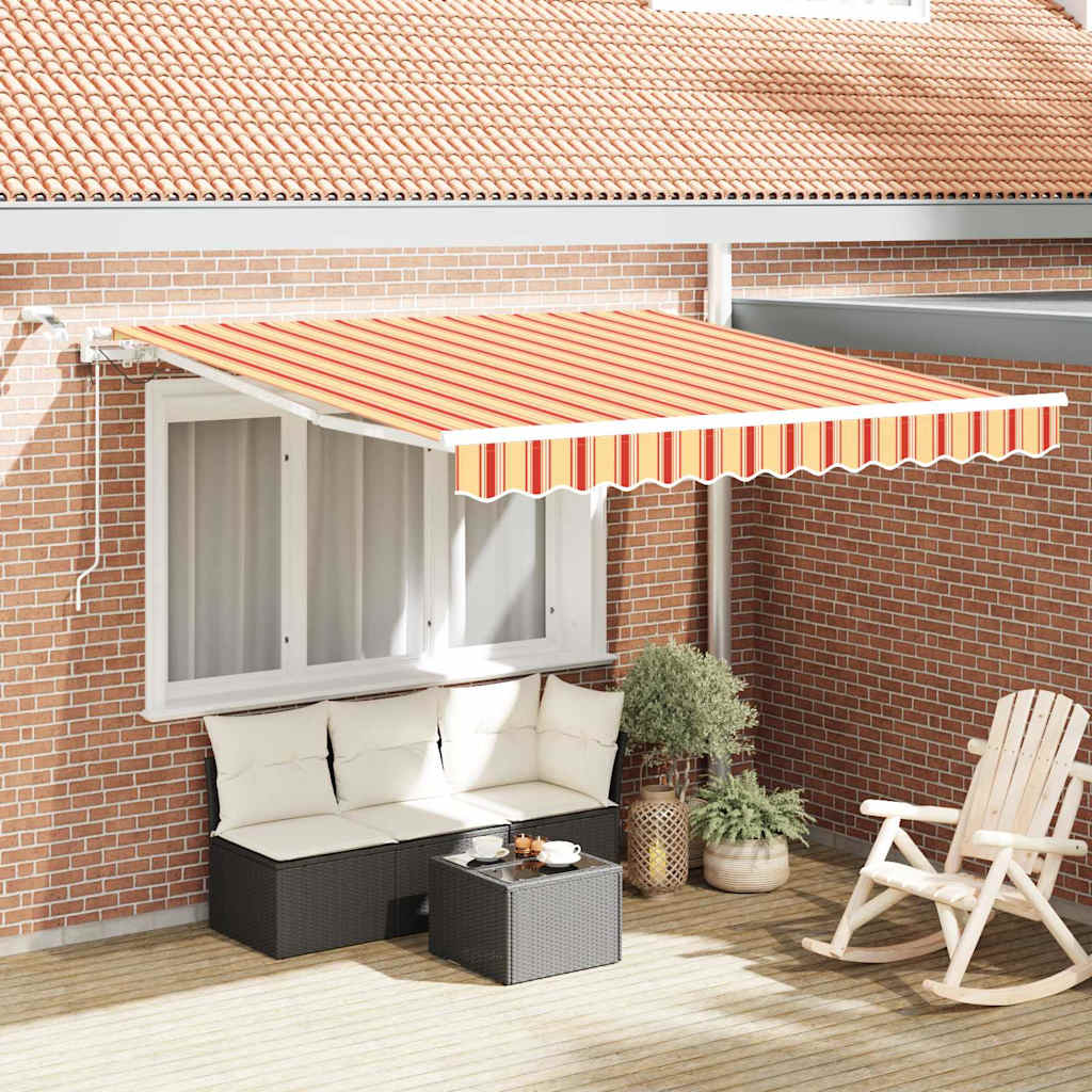 Skrovita tenda Žuta i narančasta 350 x 250 cm Poliester i metal