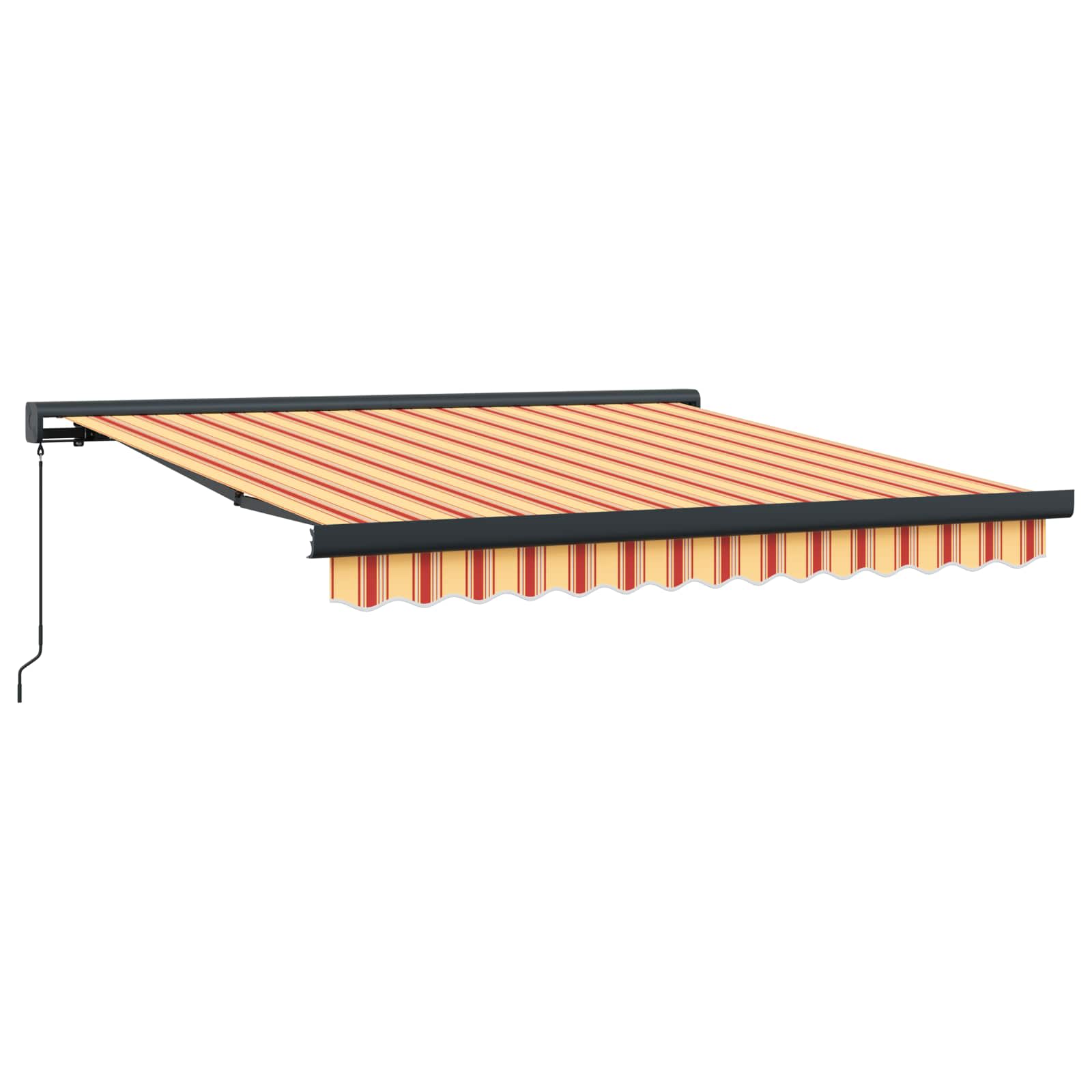 Skrovita tenda Žuta i narančasta 350 x 250 cm Tkanina i Metal