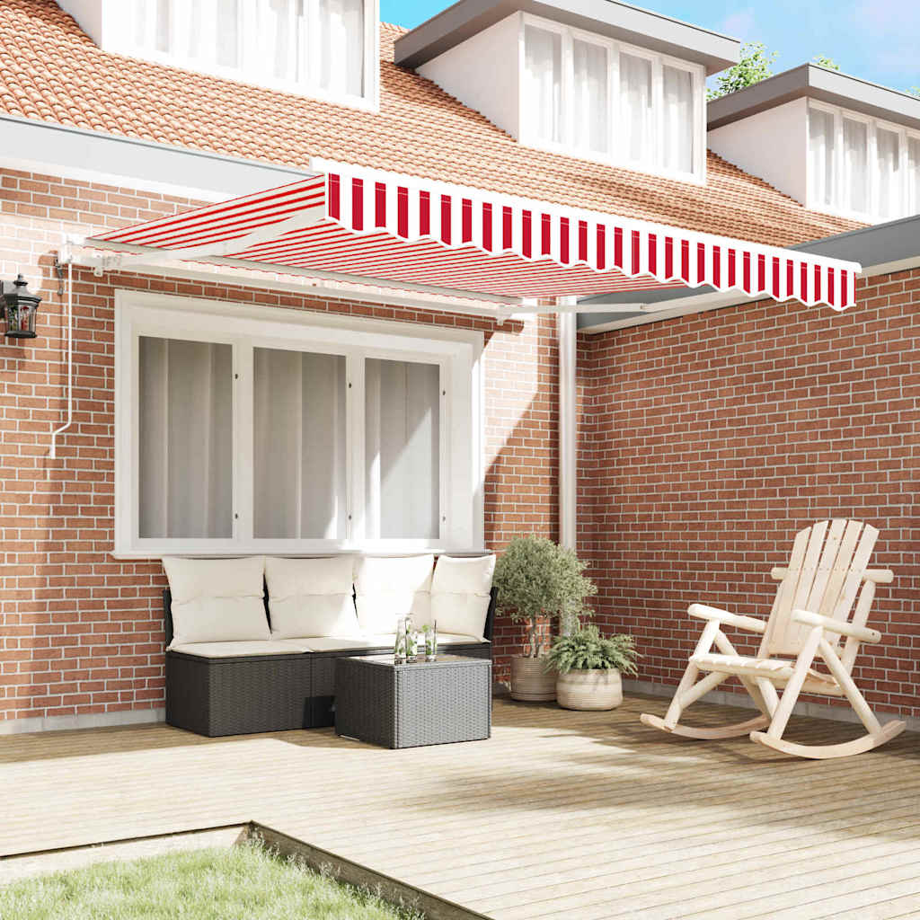 Povlačivi tende Crvena i bijela 350 x 250 cm Tkanina i Aluminij