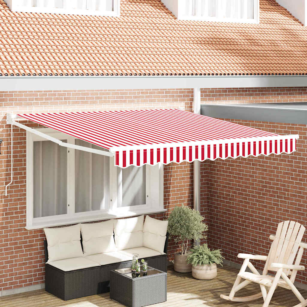 Skrovita tenda Crvena i bijela 350 x 250 cm