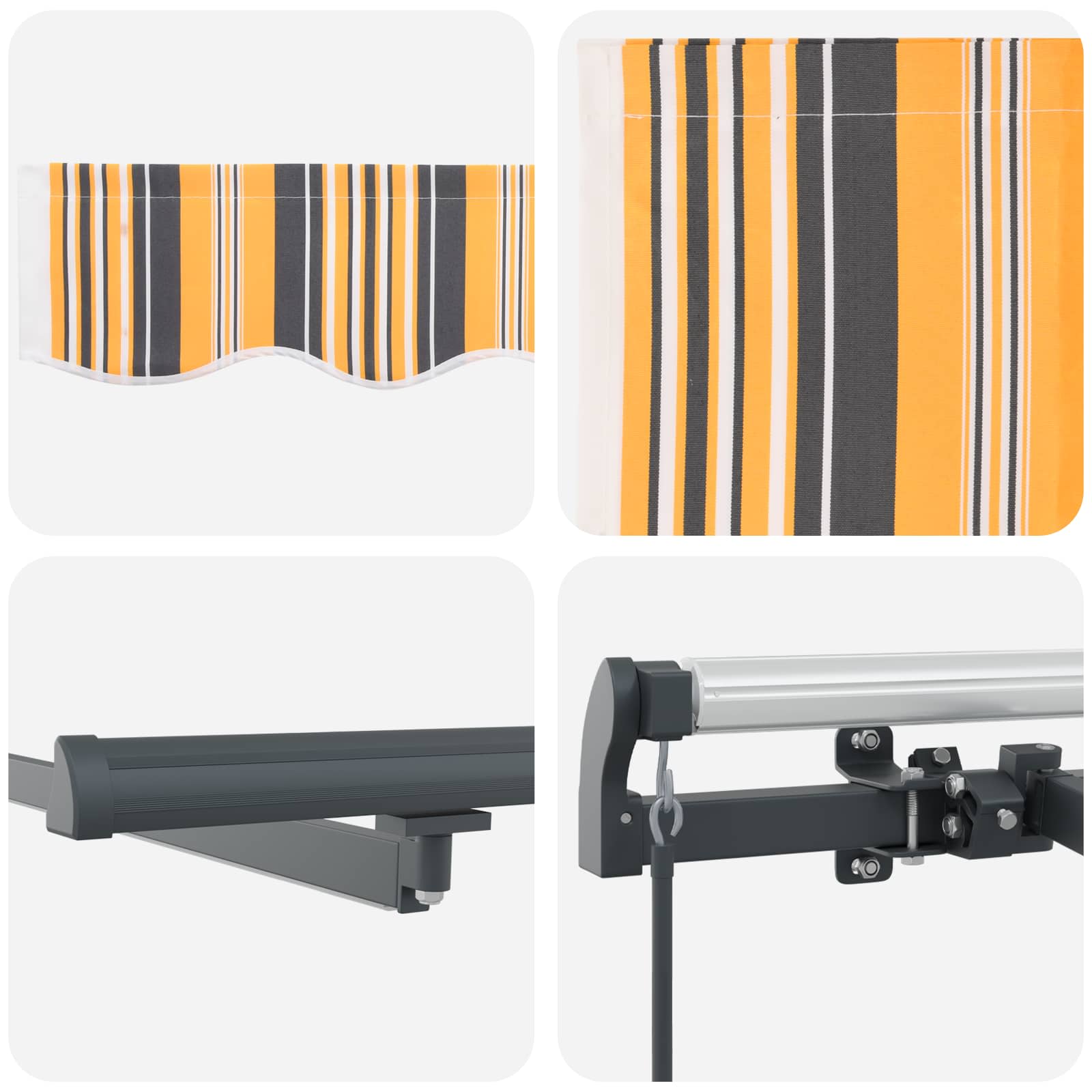 Skrovita tenda S LED lampica Šareni 350 x 250 cm tkanina