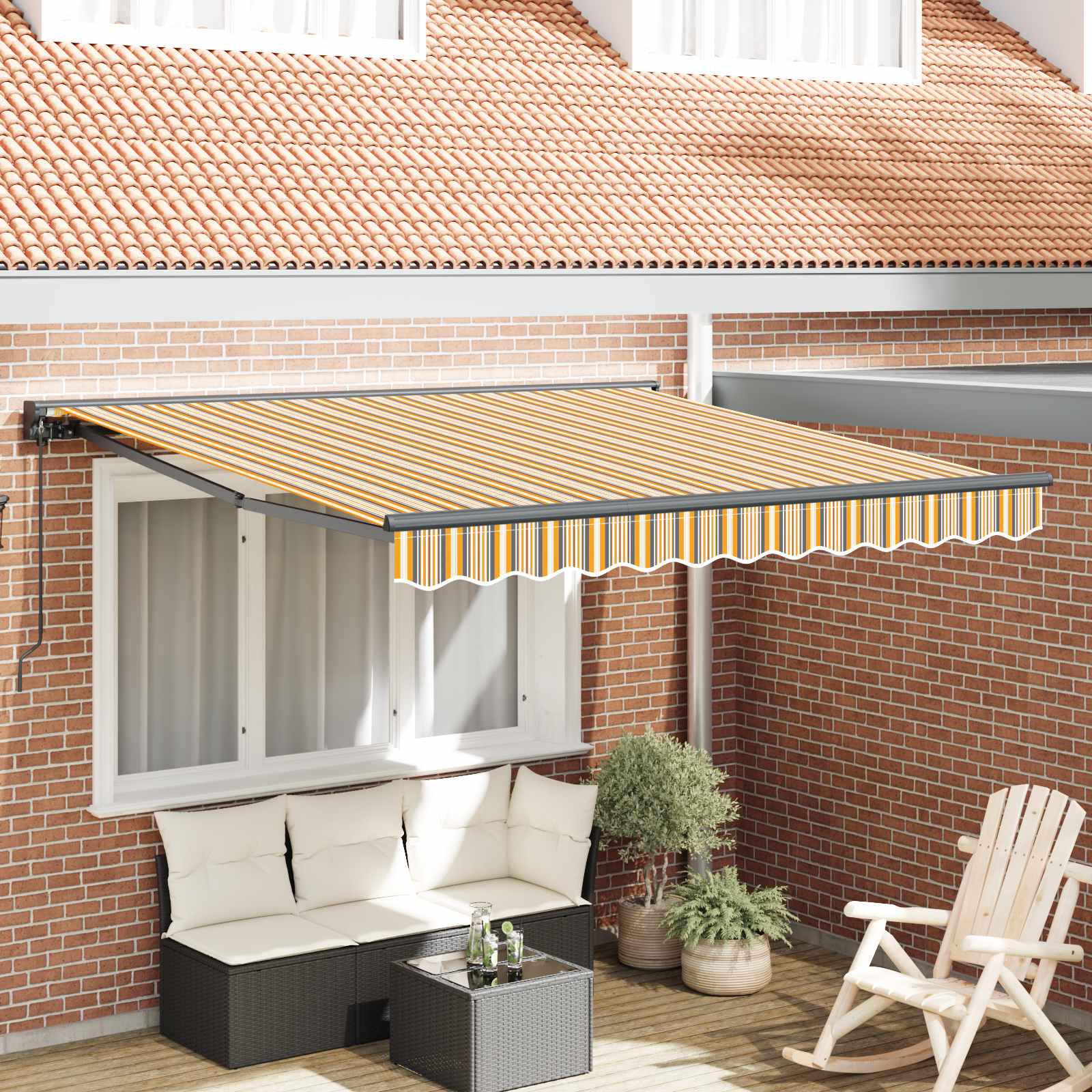 Okvir tende Žuta i Siva 350 x 250 cm Poliester s PU premazom