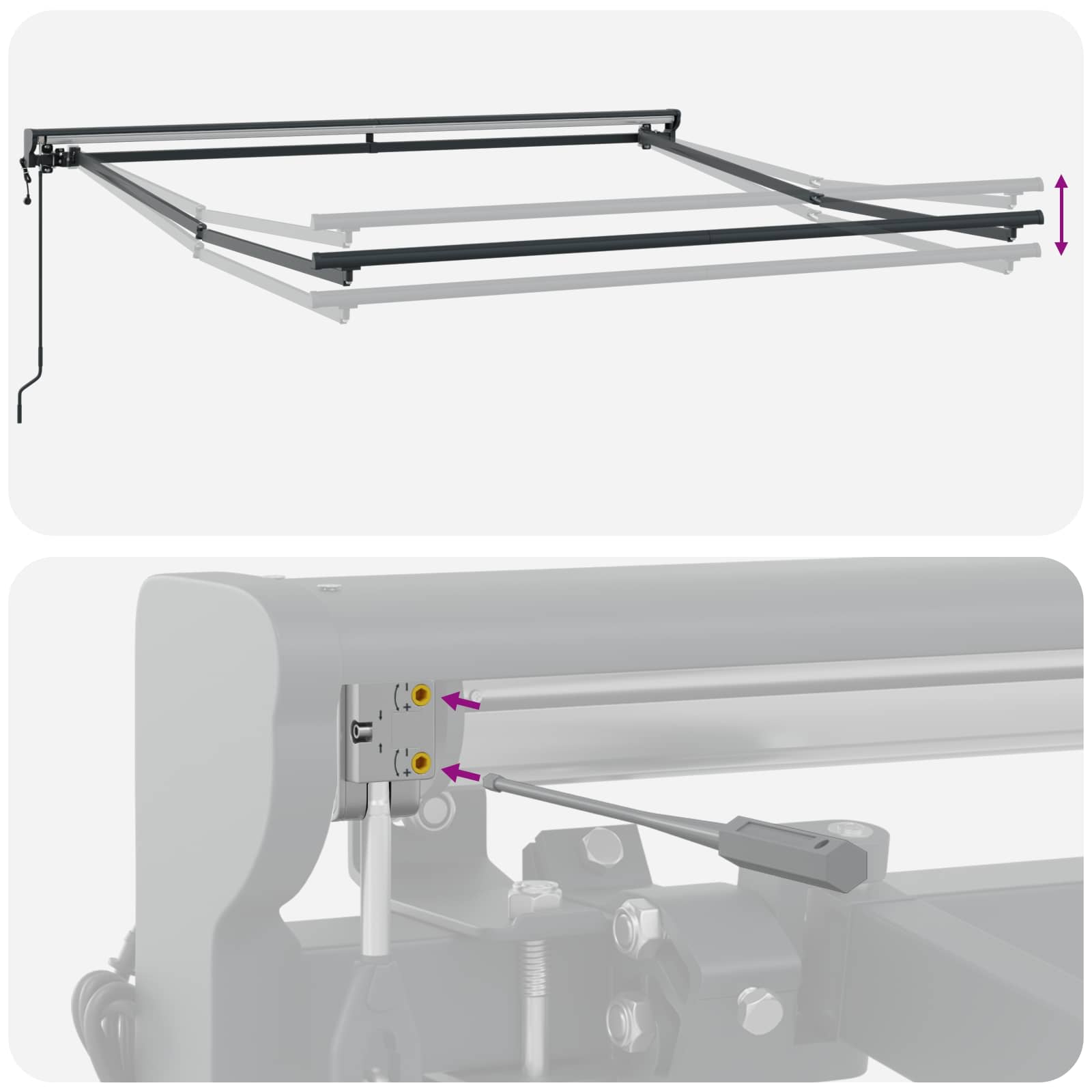 Okvir tende Žuta i Siva 350 x 250 cm Poliester s PU premazom