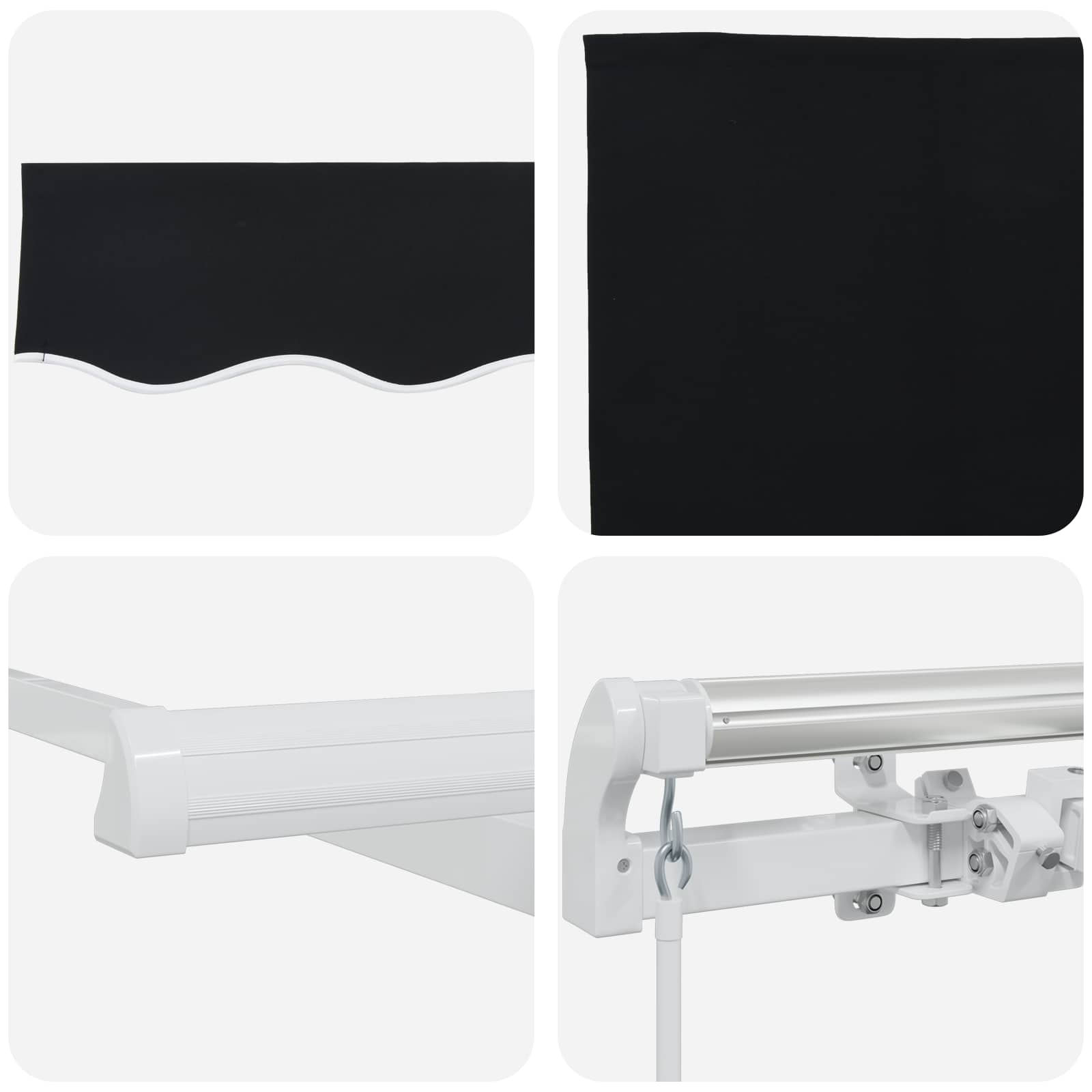Povlačivi tende Crna 350 x 250 cm Poliester i aluminij